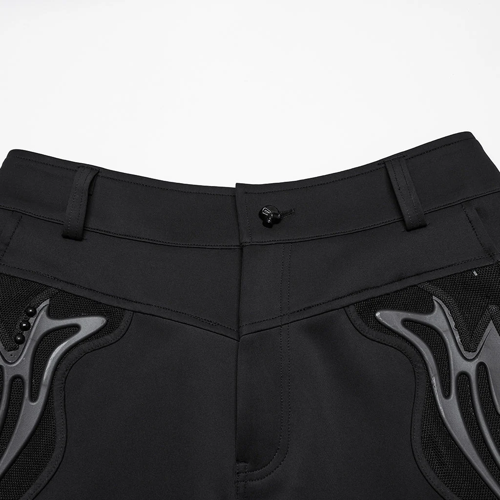 WK-668XCM Mens Punk Pants Gothic Style Black Trousers with Unique Embroidery - Image 8