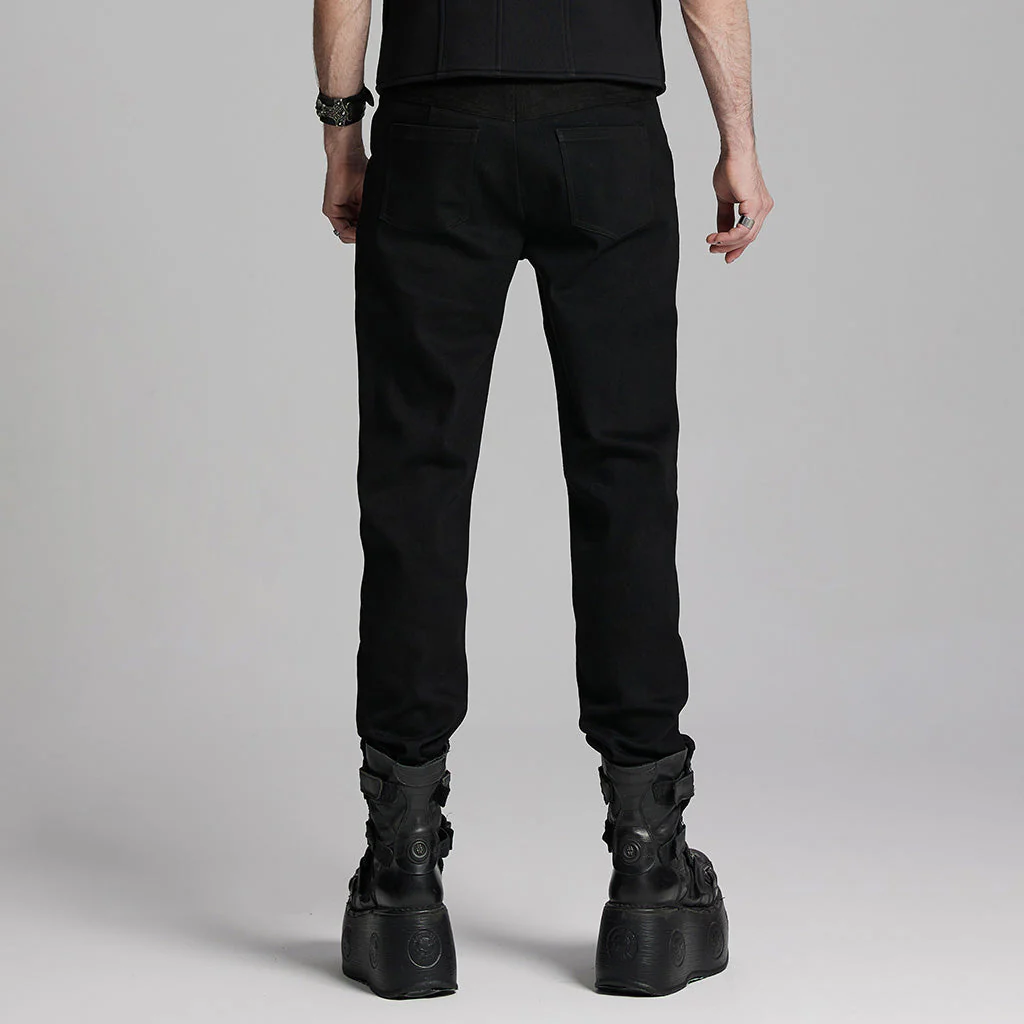 WK-674XCM Steampunk Goth Eyelet Accent Slim-Fit Punk Pants - Image 23