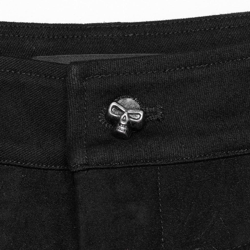WK-674XCM Steampunk Goth Eyelet Accent Slim-Fit Punk Pants - Image 26