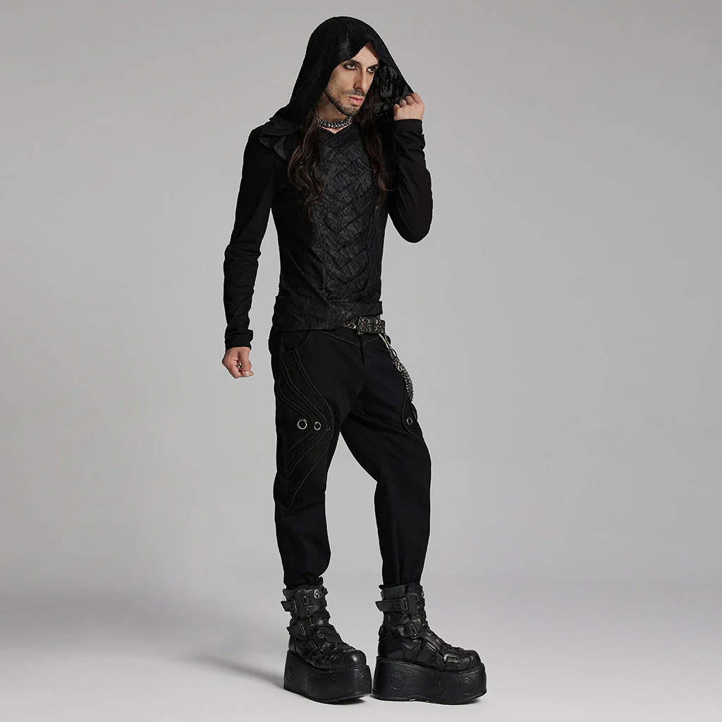 WK-674XCM Steampunk Goth Eyelet Accent Slim-Fit Punk Pants - Image 5