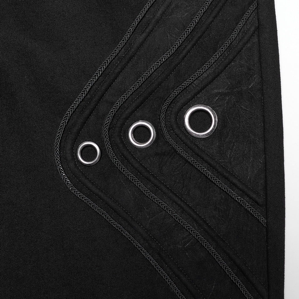 WK-674XCM Steampunk Goth Eyelet Accent Slim-Fit Punk Pants - Image 7