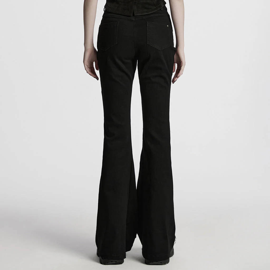 WK-678NCF Edgy Spike Studded Gothic Punk Pants Statement Style - Image 24