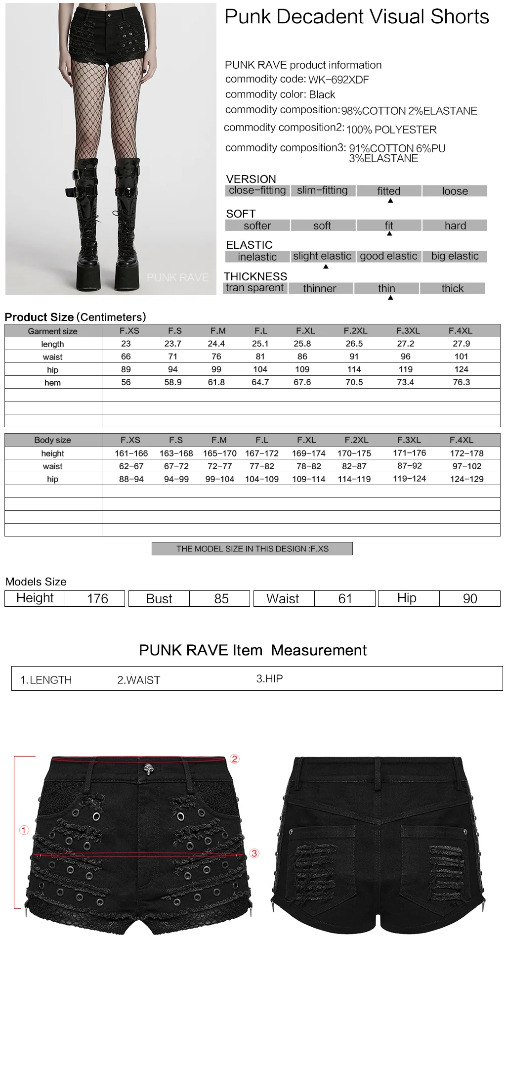 WK-692XDF Edgy Black Punk Pants with Grommet Lace-Up Detailing - Image 2