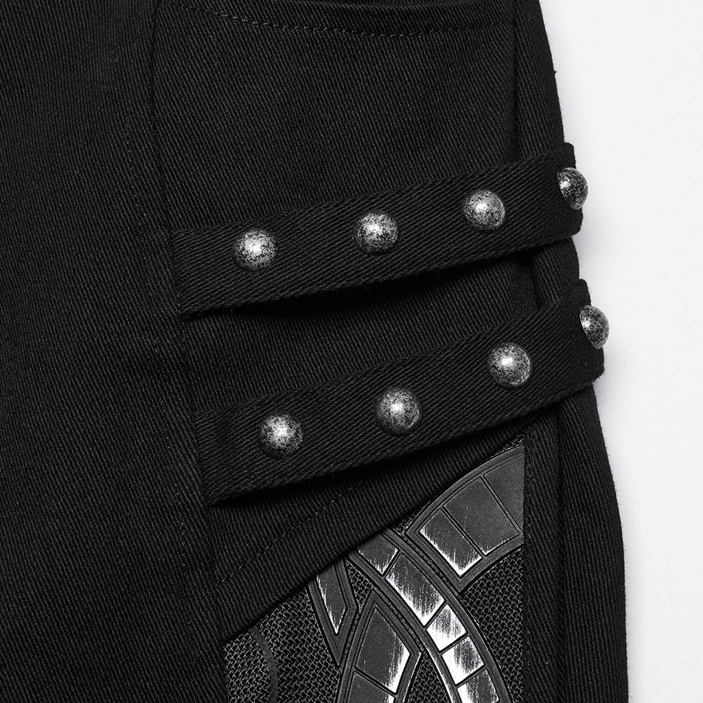 WK-693NCF Edgy Punk Pants Studded High Waist Skinny Design - Image 17