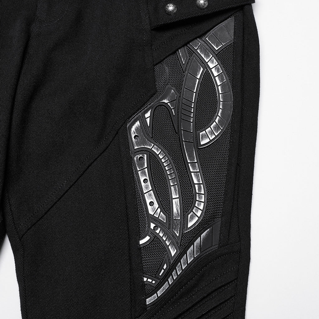 WK-693NCF Edgy Punk Pants Studded High Waist Skinny Design - Image 18