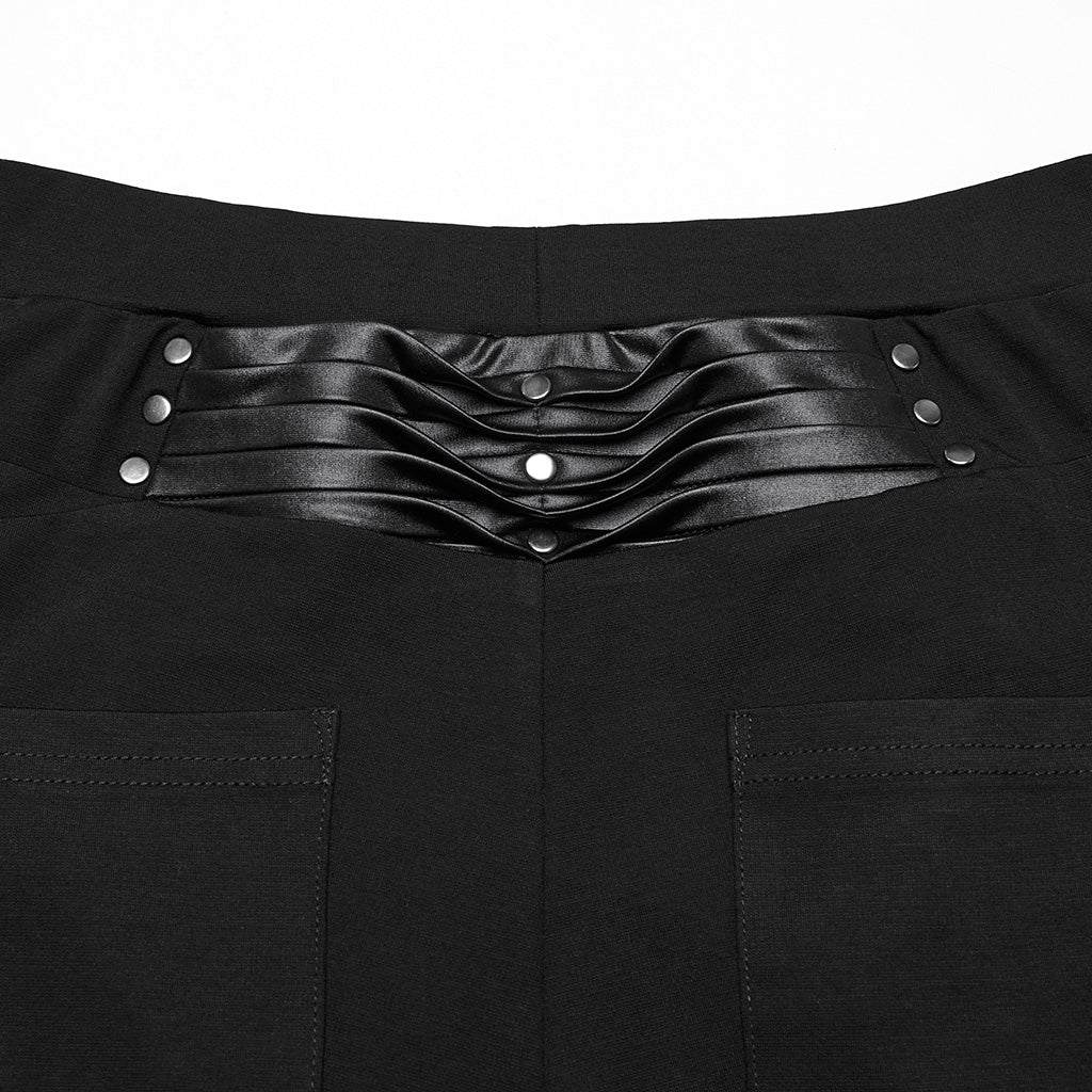 WK-695DDF Gothic Punk Pants with Zipper and Buckle Details - Image 20