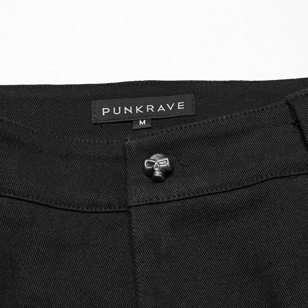 WK-715XCM Edgy Zippered Buckle Accent Punk Pants with Rivet Details - Image 17