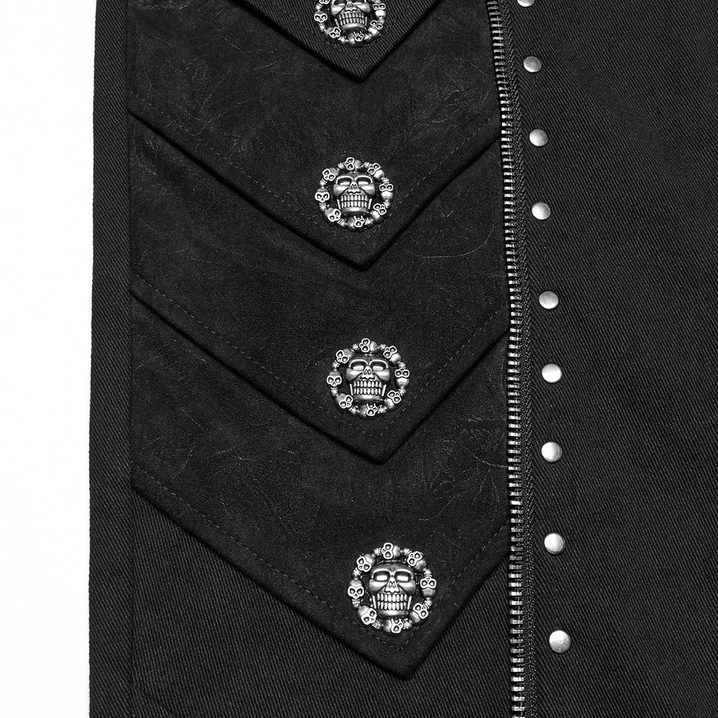 WK-715XCM Edgy Zippered Buckle Accent Punk Pants with Rivet Details - Image 19
