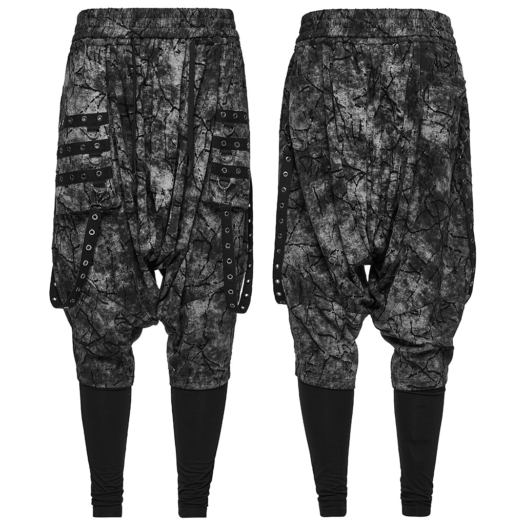 WK-716DQM Gothic Street Style Black Punk Pants with Chain Details - Image 36
