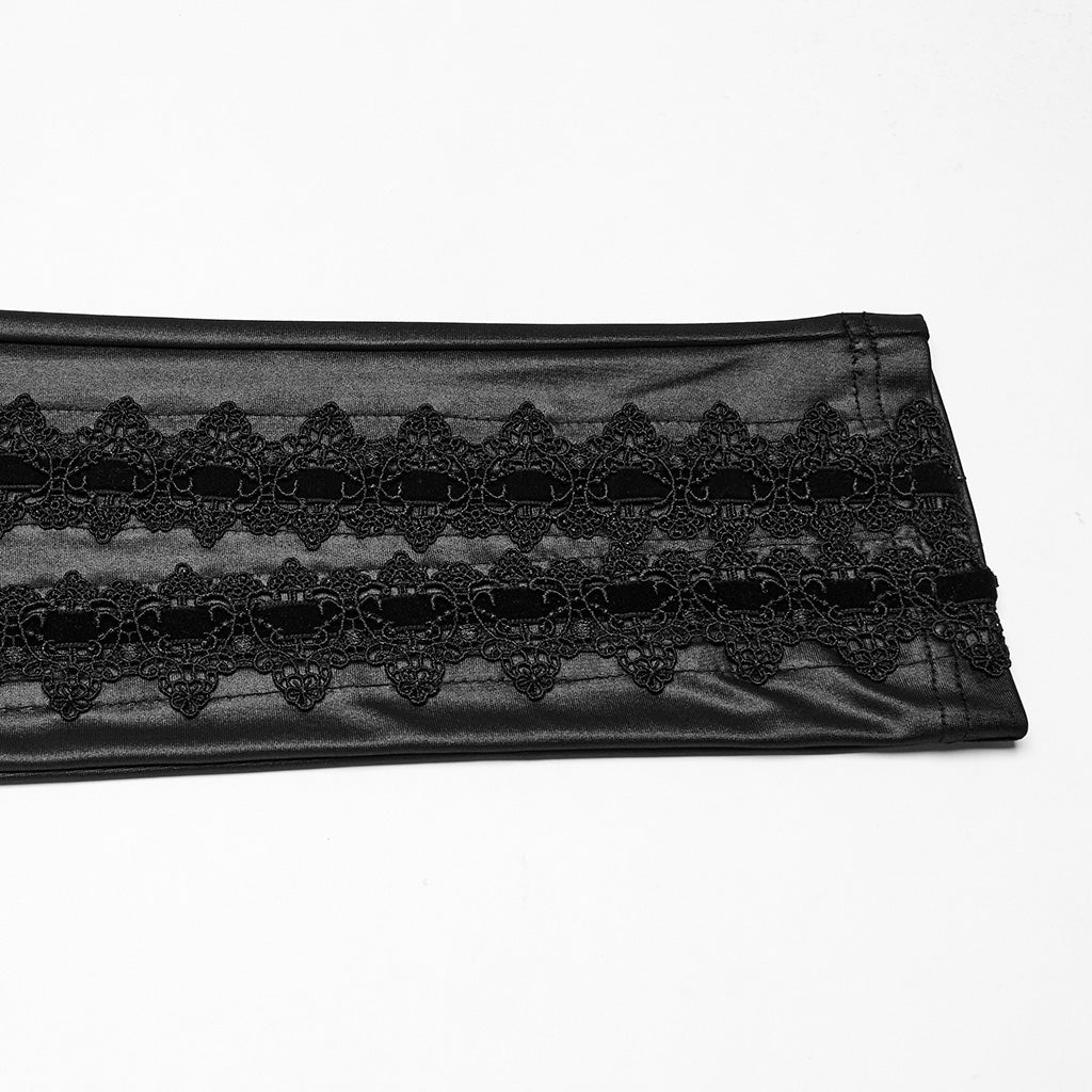 WK-722DDF Gothic Pants Black Lace Cutout High Waist Leggings - Image 19