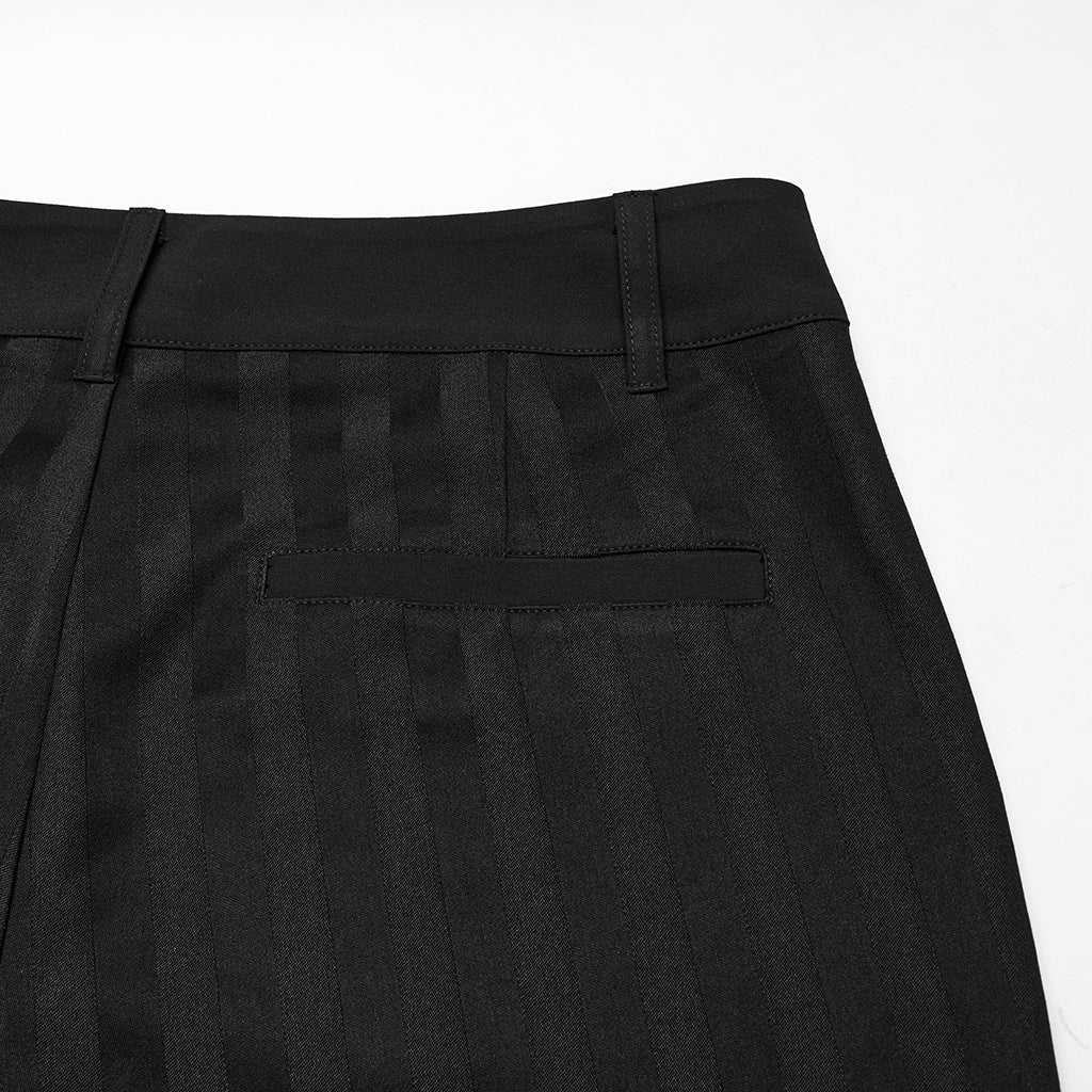 WK-723XCM Mens Gothic Striped Slim-Fit Steampunk Trousers - Image 65