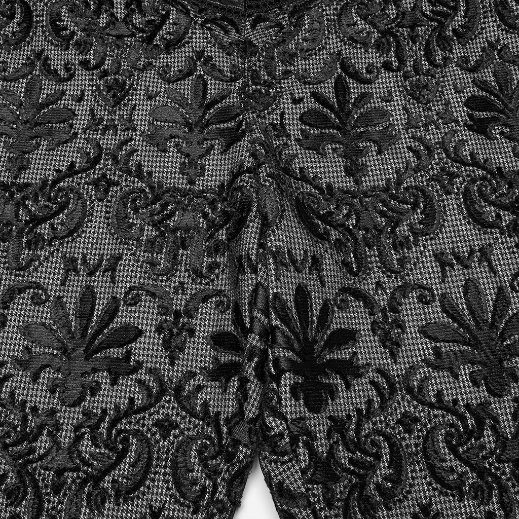 WK-725XCM Gothic Pants Black Lace Velvet Brocade High Waist Trousers - Image 8