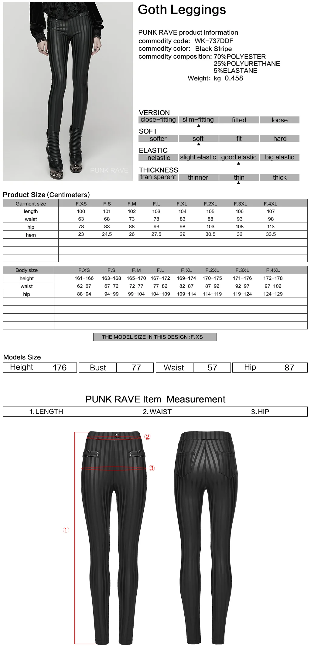 WK-737DDF Edgy High-Waisted Gothic Pants with Sleek Shimmer Design - Image 2