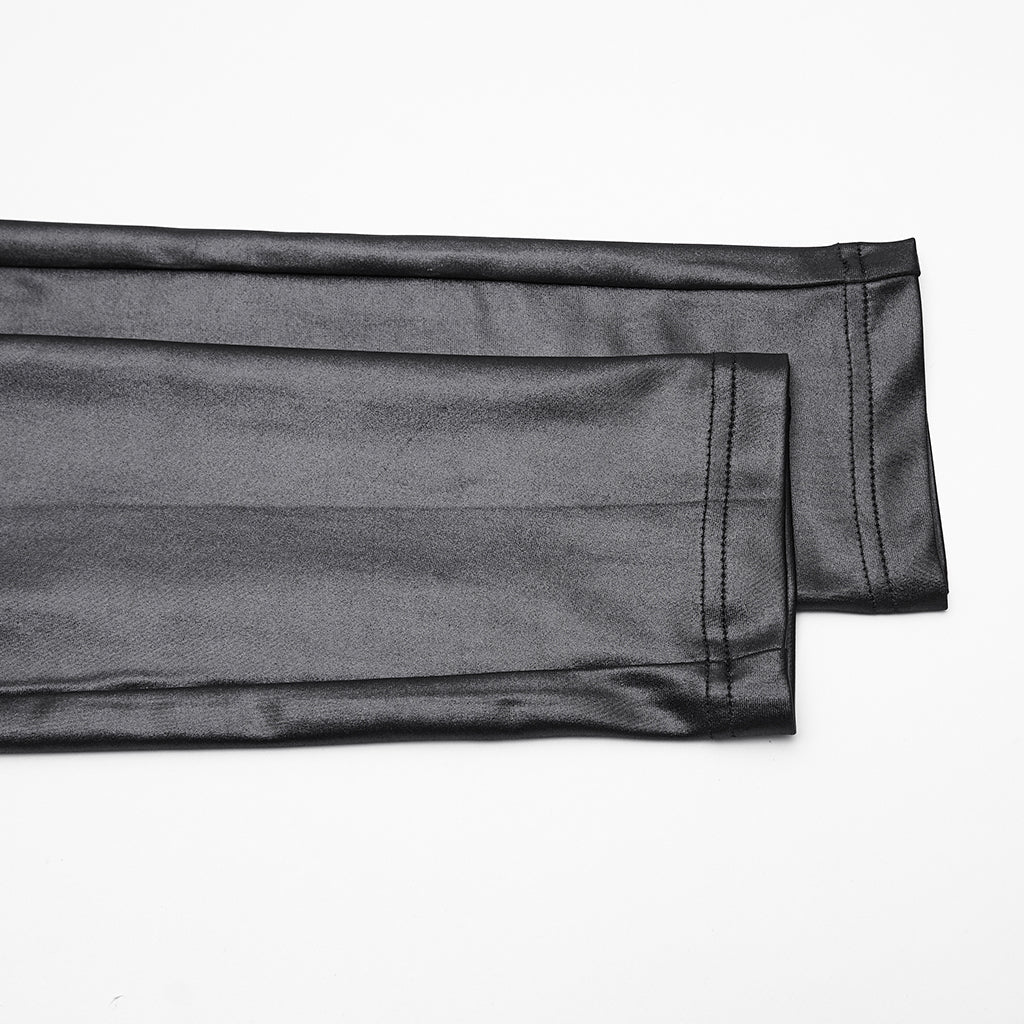 WK-739DDF Edgy Gothic Punk Pants with Leather Strap Detailing - Image 8