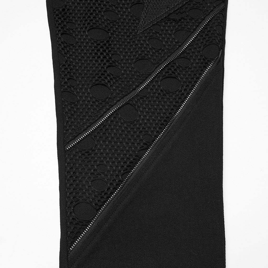 WK-752XCM Mens Riveted Mesh Accent Punk Pants - Image 8
