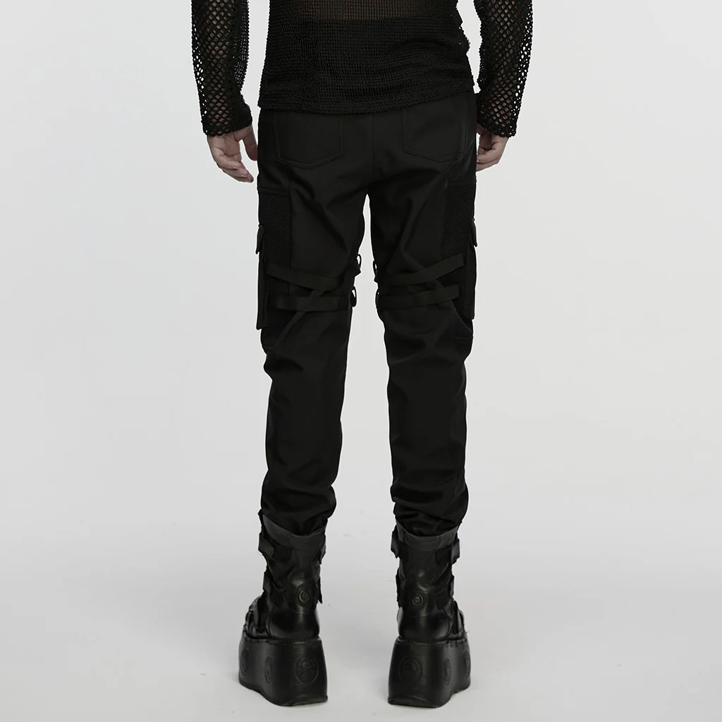 WK-754XCM Gothic Buckle Cargo Punk Pants with Straps Design - Image 4