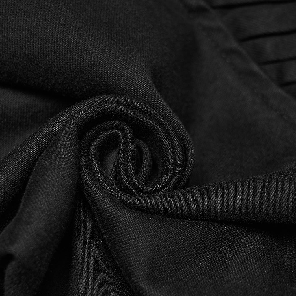 WK-756XCM Urban Edge Black Tactical Punk Pants with Quilted Panels - Image 9