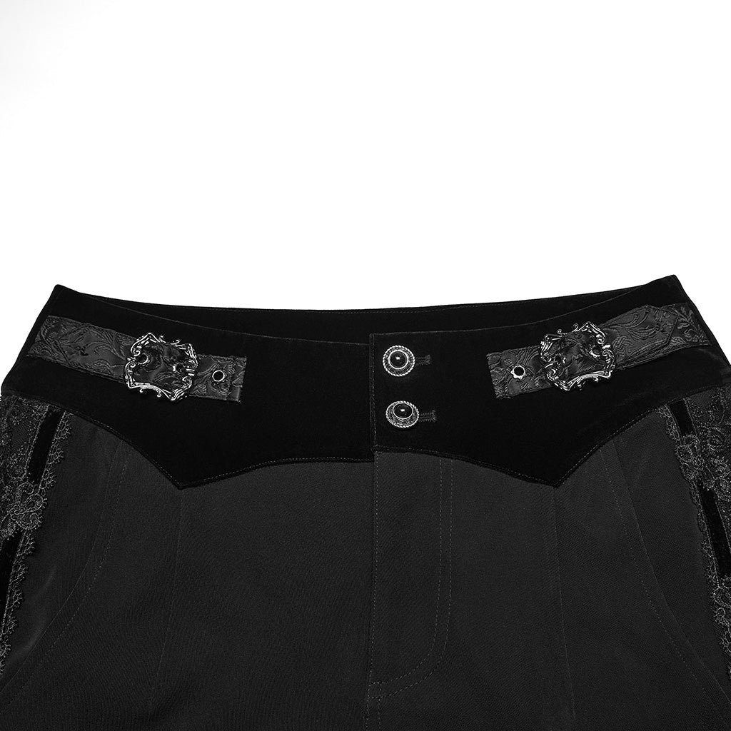 WK-757XCM Gothic Pants Embellished Black Slim Fit - Image 7