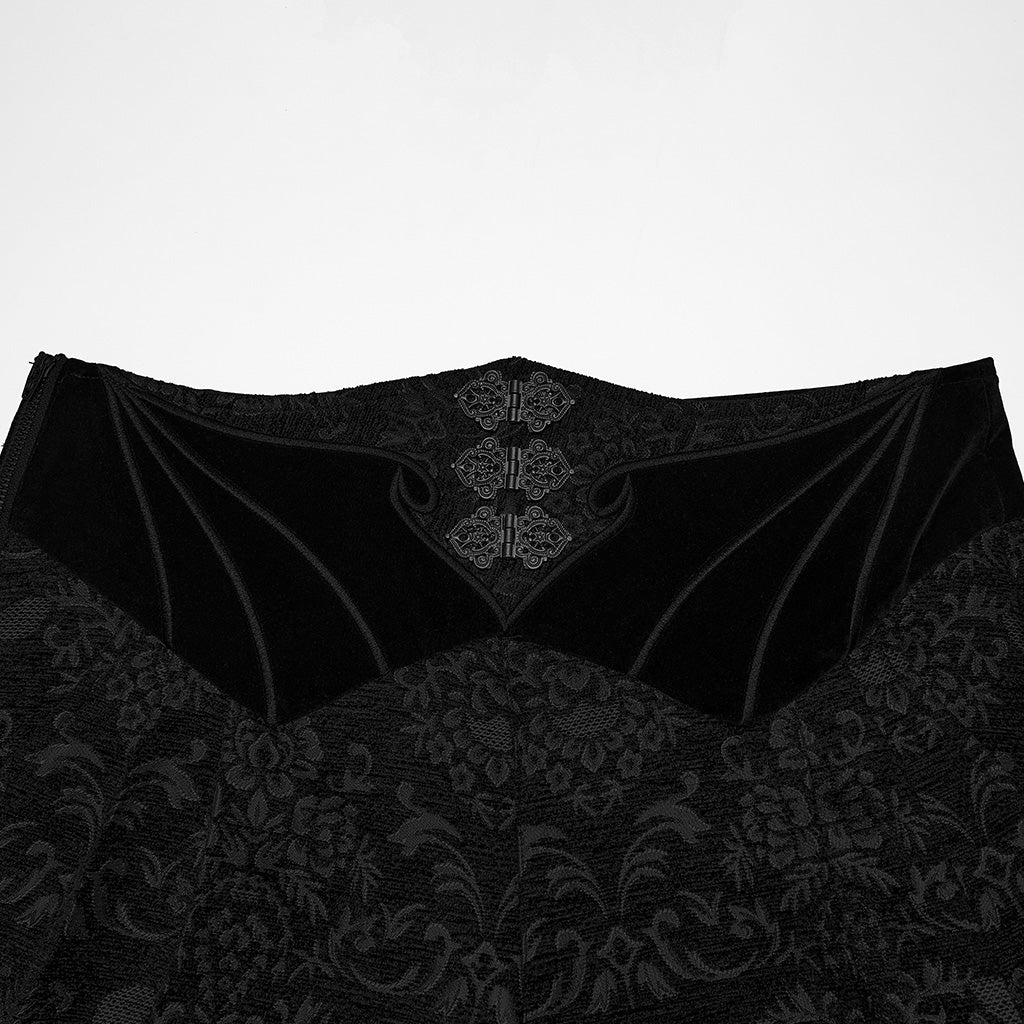 WK-759XCM Gothic Pants Vintage Floral Patterned Brocade Slim Fit Statement - Image 17