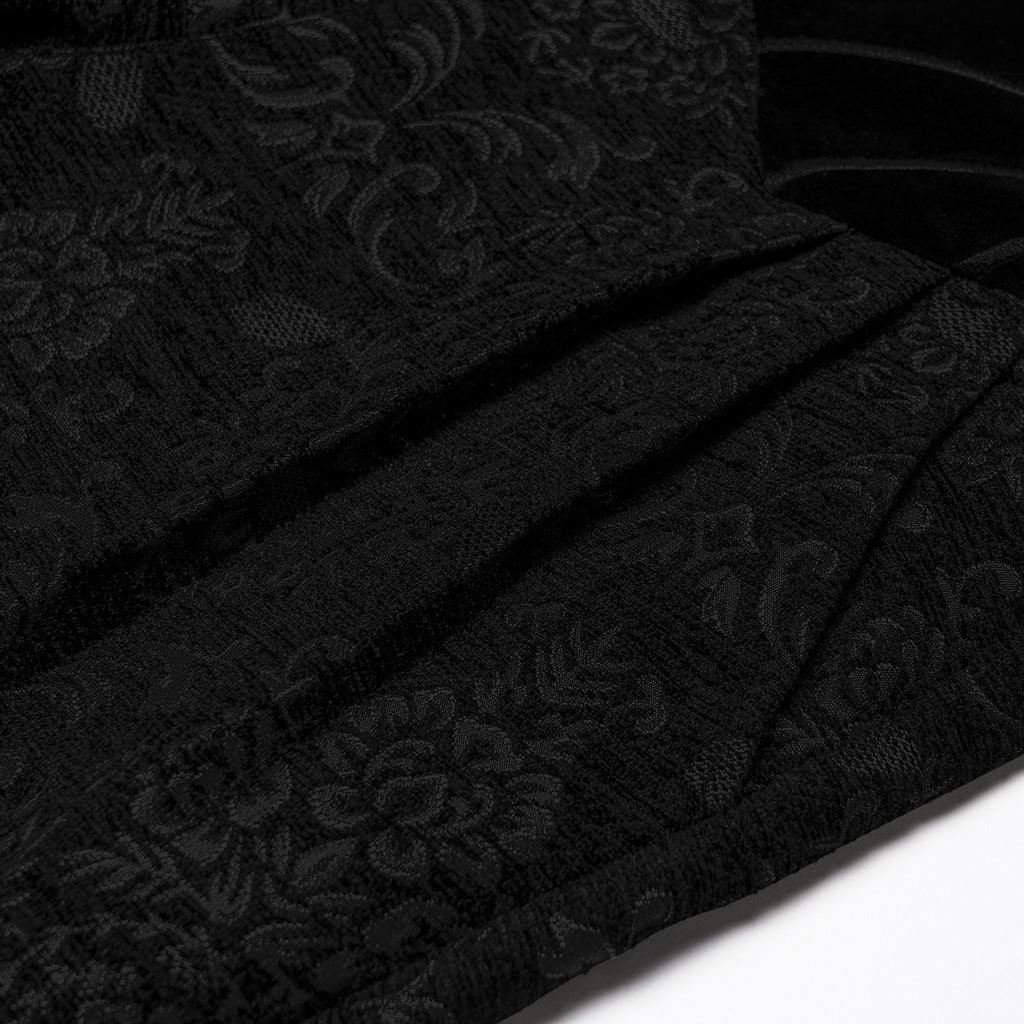 WK-759XCM Gothic Pants Vintage Floral Patterned Brocade Slim Fit Statement - Image 18