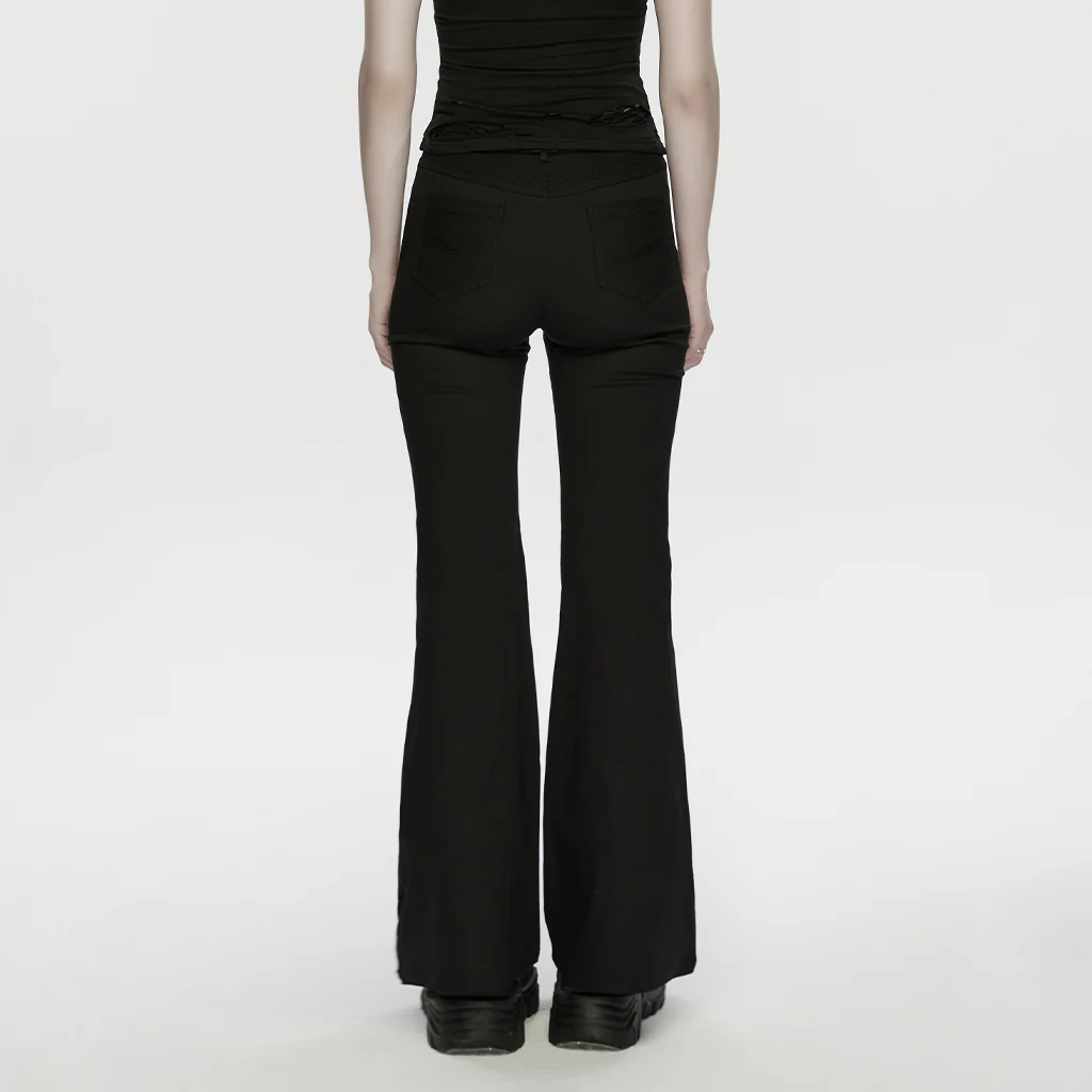 WK-765XCF Extreme Mesh Gothic Flare Punk Pants for Edgy Style - Image 3