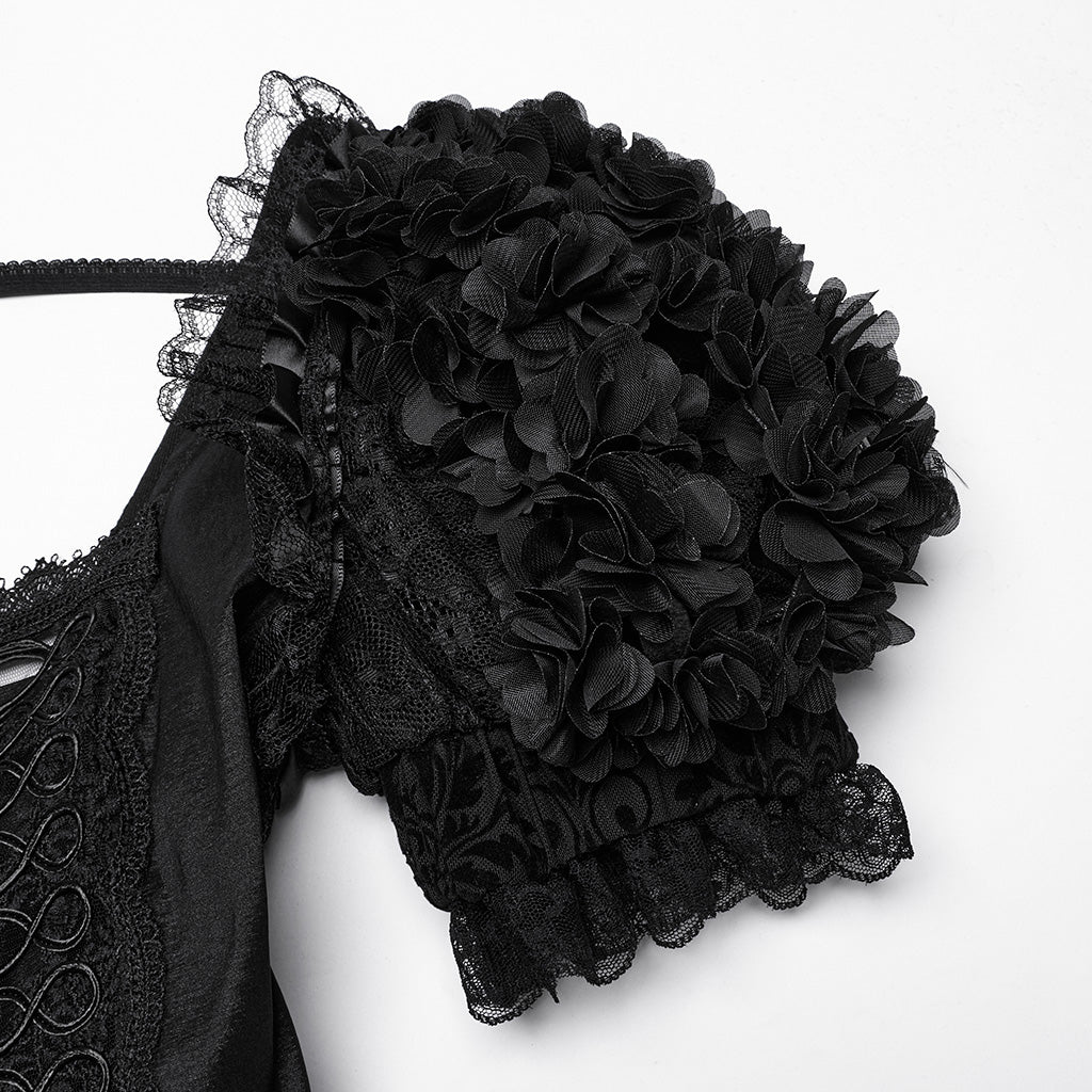 WLQ-109LQF Gothic Dress Victorian Steampunk Lace-Up High-Low Hem - Image 17