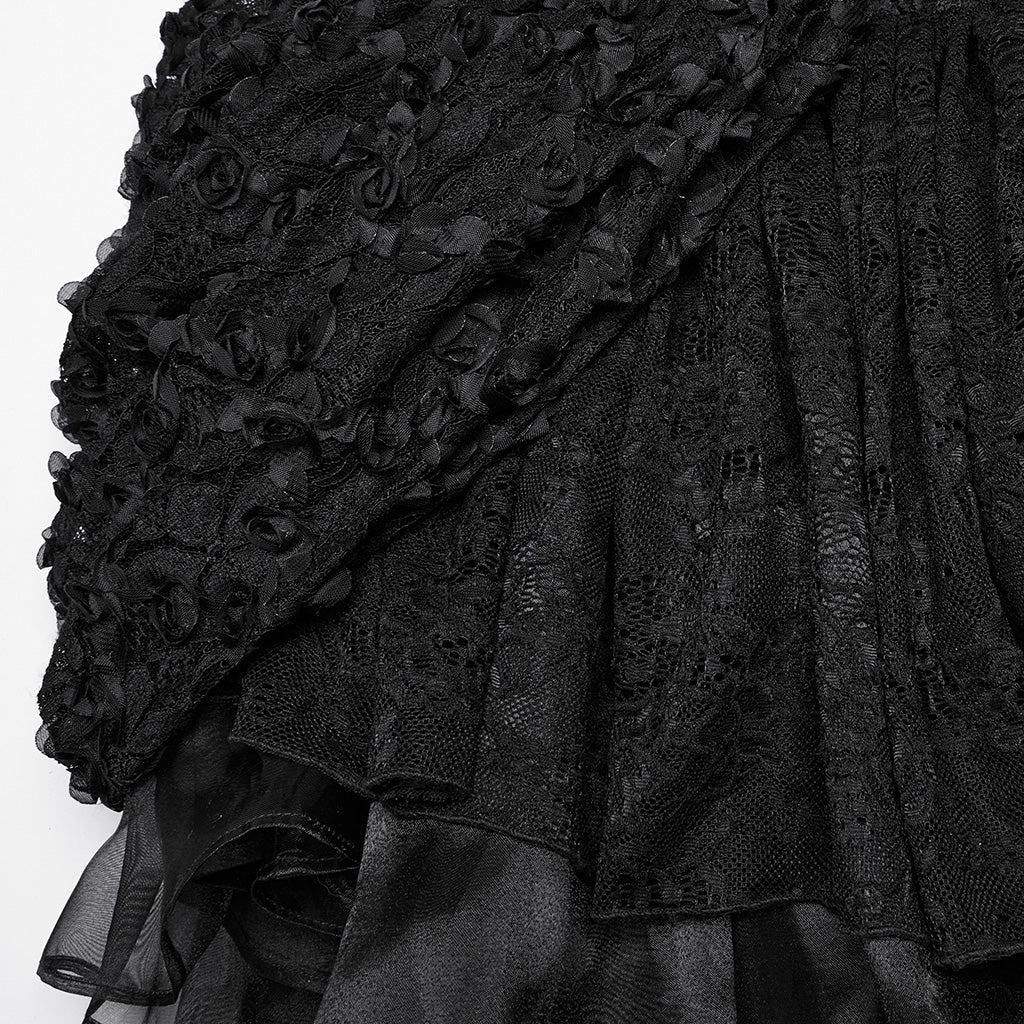 WLQ-109LQF Gothic Dress Victorian Steampunk Lace-Up High-Low Hem - Image 20