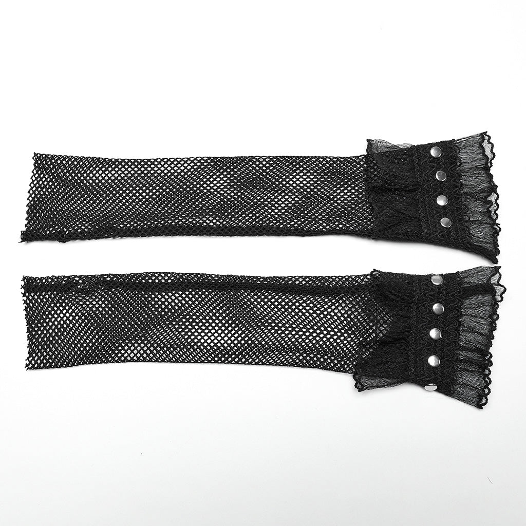 WLS-068SSF Furry Cat Paw Gloves Fishnet Punk Accessories Costume - Image 15