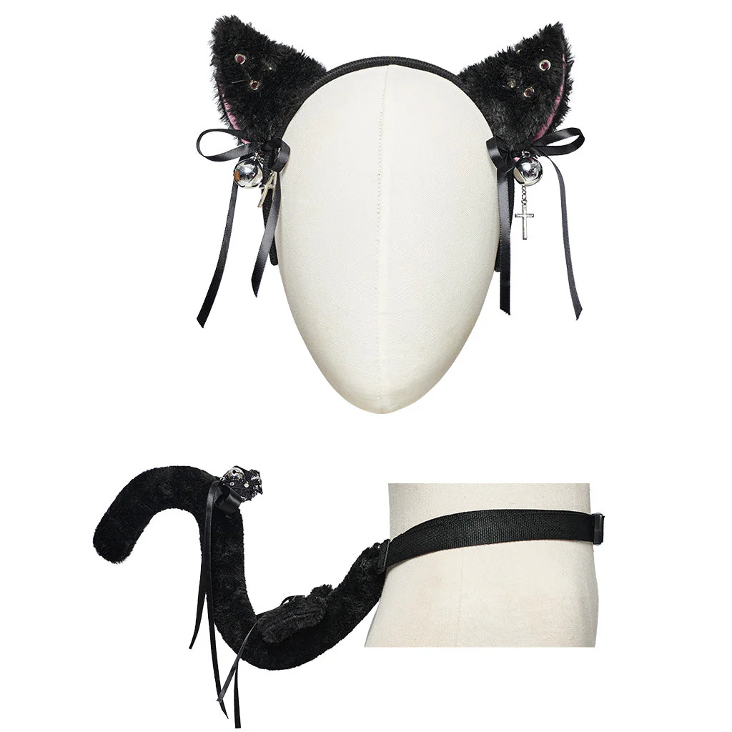 WLS-069SSF Punk Cat Ears Tail Set Furry Cosplay Accessories - Image 6