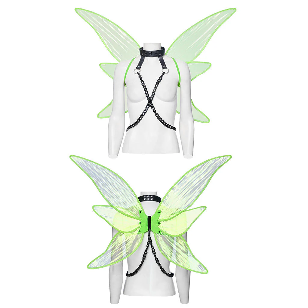 WLS-071OTF Fluorescent Green Butterfly Wings Harness Punk Accessories - Image 27