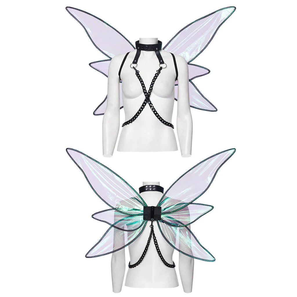 WLS-071OTF Fluorescent Green Butterfly Wings Harness Punk Accessories - Image 37