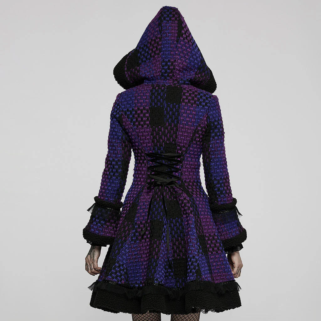 WLY-102ECF Gothic Chic Hooded Punk Coat Patchwork Steampunk Style - Image 23