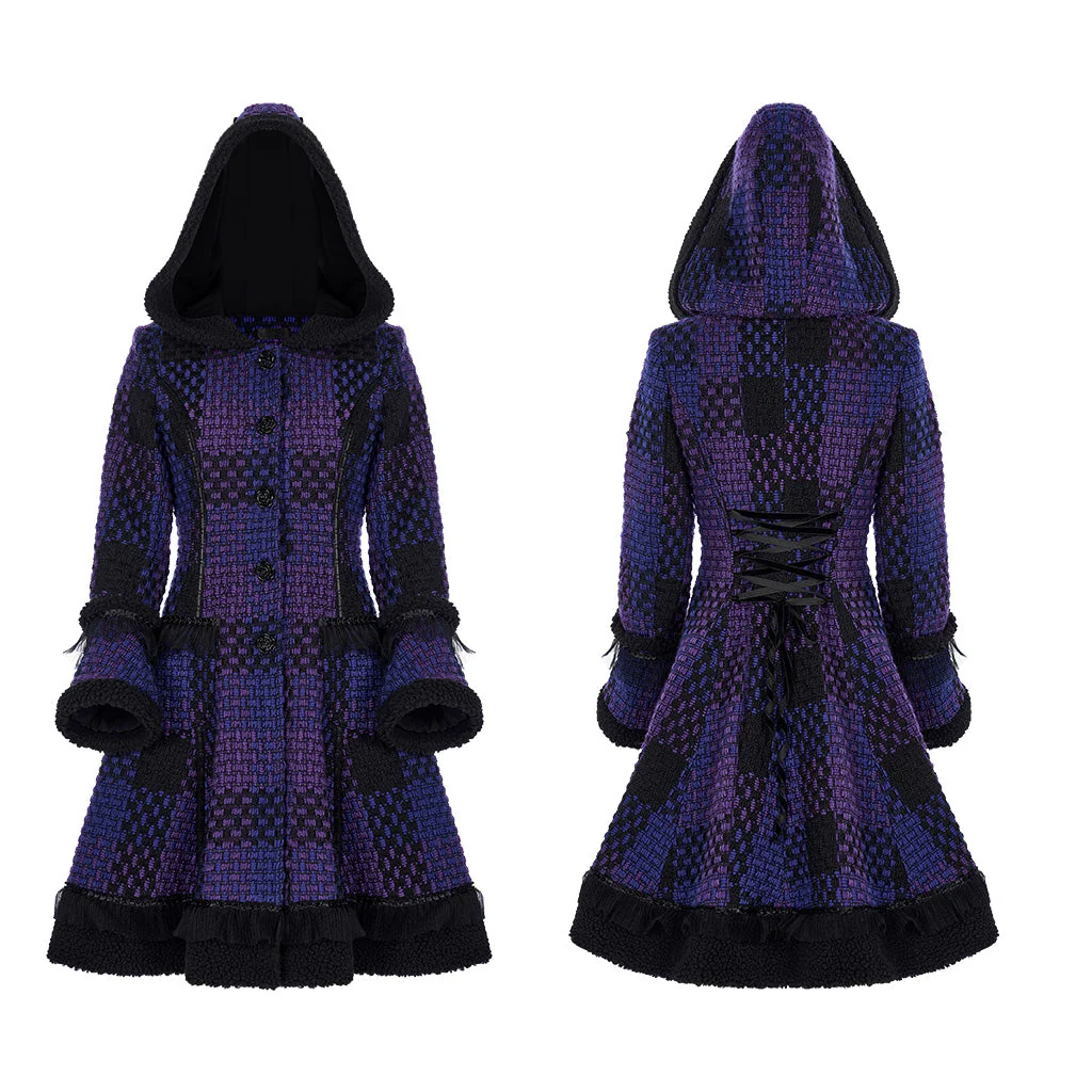 WLY-102ECF Gothic Chic Hooded Punk Coat Patchwork Steampunk Style - Image 25
