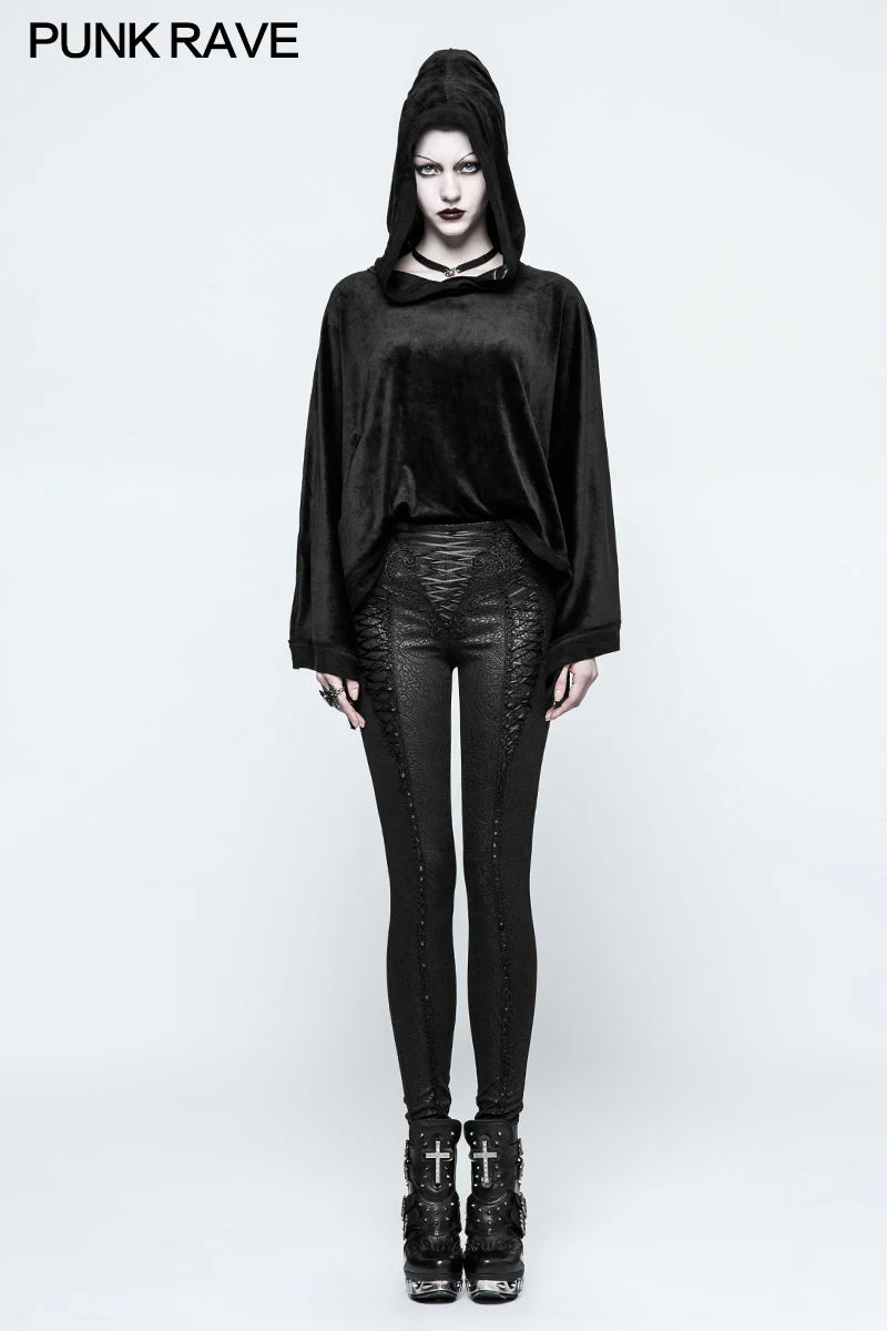 OPY-209 Women Chinese Sleeve Velvet Gothic T-shirts With Long Witch Hat - Image 6