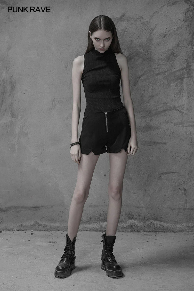 OPM-100 Womens Sexy Cross Thin Roping Ice Silk Knitted Punk Vest - Image 6