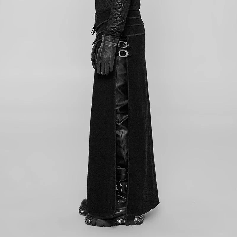 WQ-371BQF Gothic Asymmetrical black Lace Skirt with Front and Side Slits - Image 14