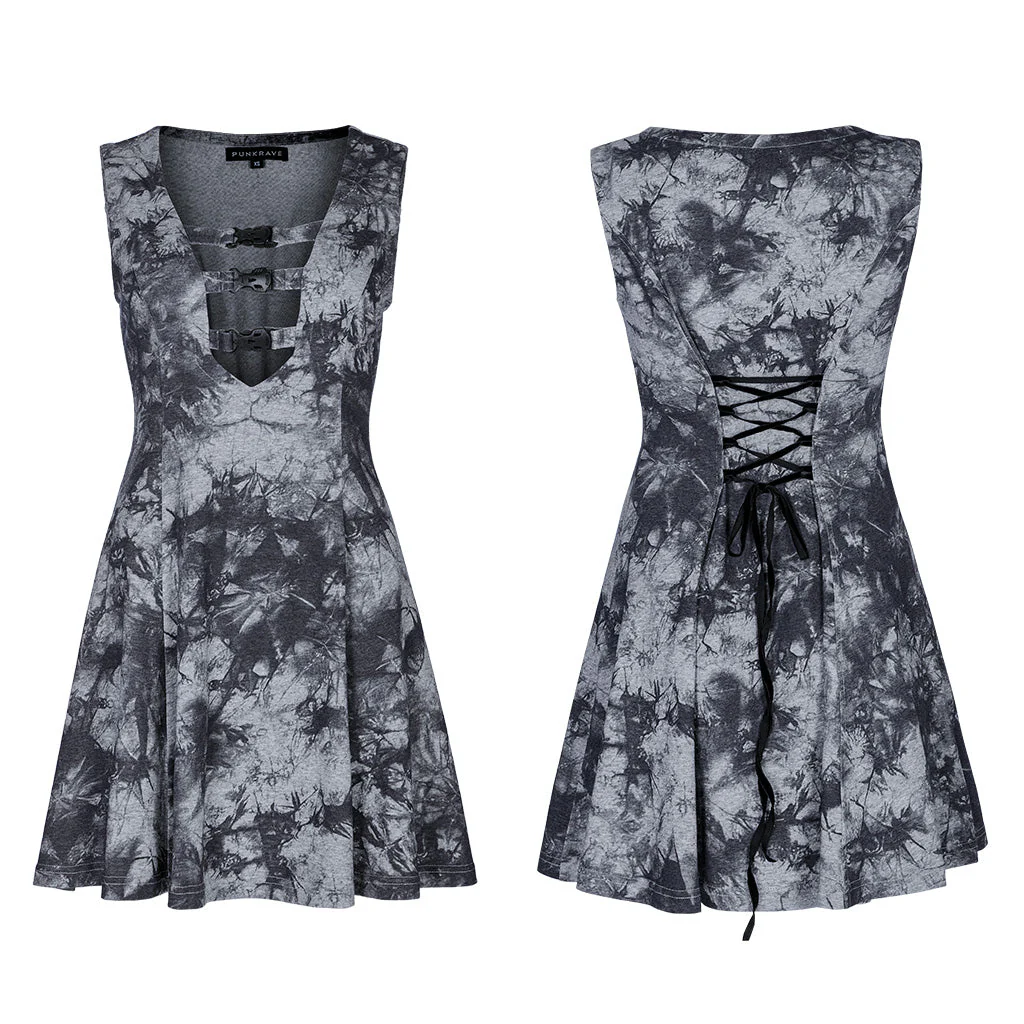 WQ-603LQF Edgy Cyber Punk Dress with Strappy Plunge Design - Image 24