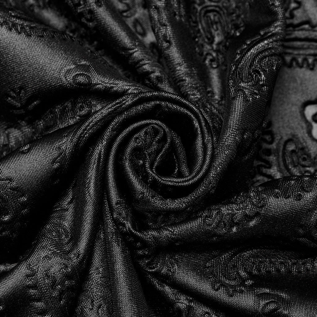 WQ-618LQF Gothic Lace High Neck Dress with Floral Embroidery Details - Image 19
