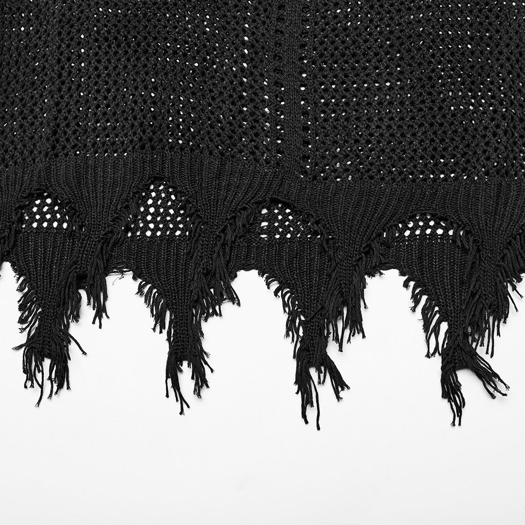 WQ-631DQF Gothic Knitted Punk Dresses with Fringe Design - Image 17