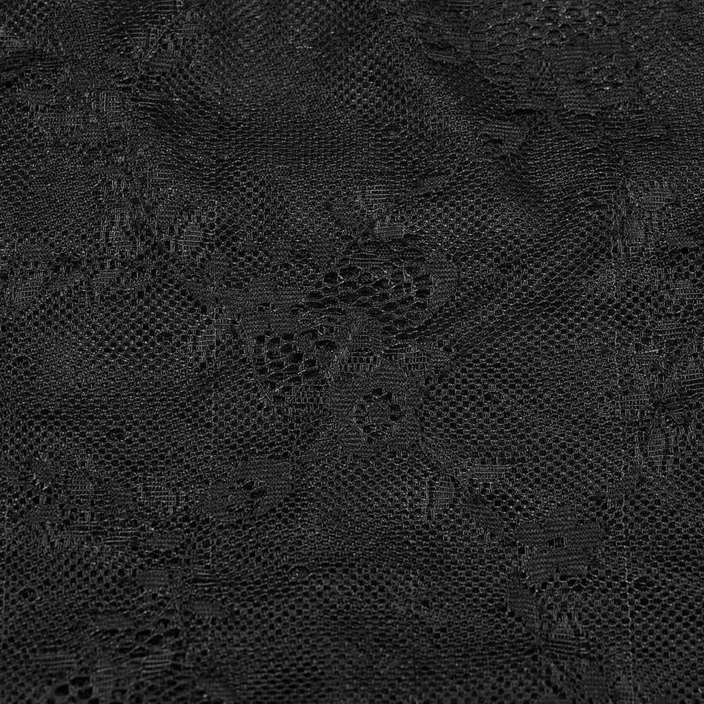 WQ-681LQF Elegant black Lace Asymmetrical Gothic Dress with Sheer Overlay - Image 26