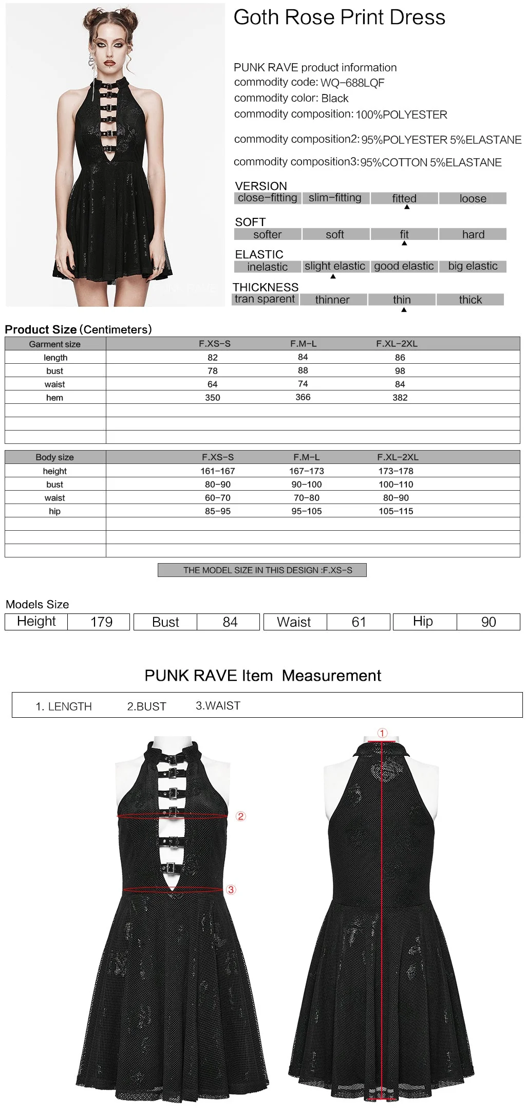 WQ-688LQF Gothic Rose Print Halter Dress Buckle Neckline Mesh Overlay - Image 12
