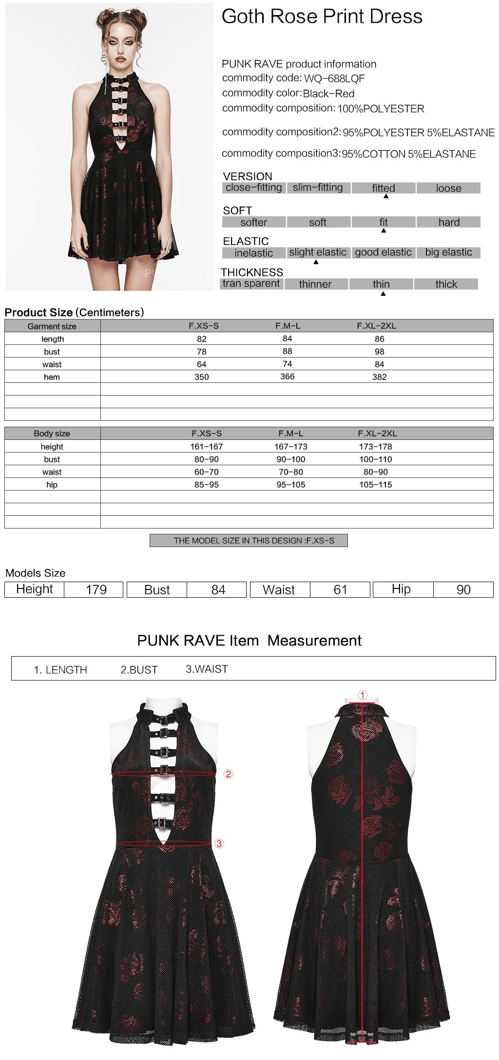 WQ-688LQF Gothic Rose Print Halter Dress Buckle Neckline Mesh Overlay - Image 22