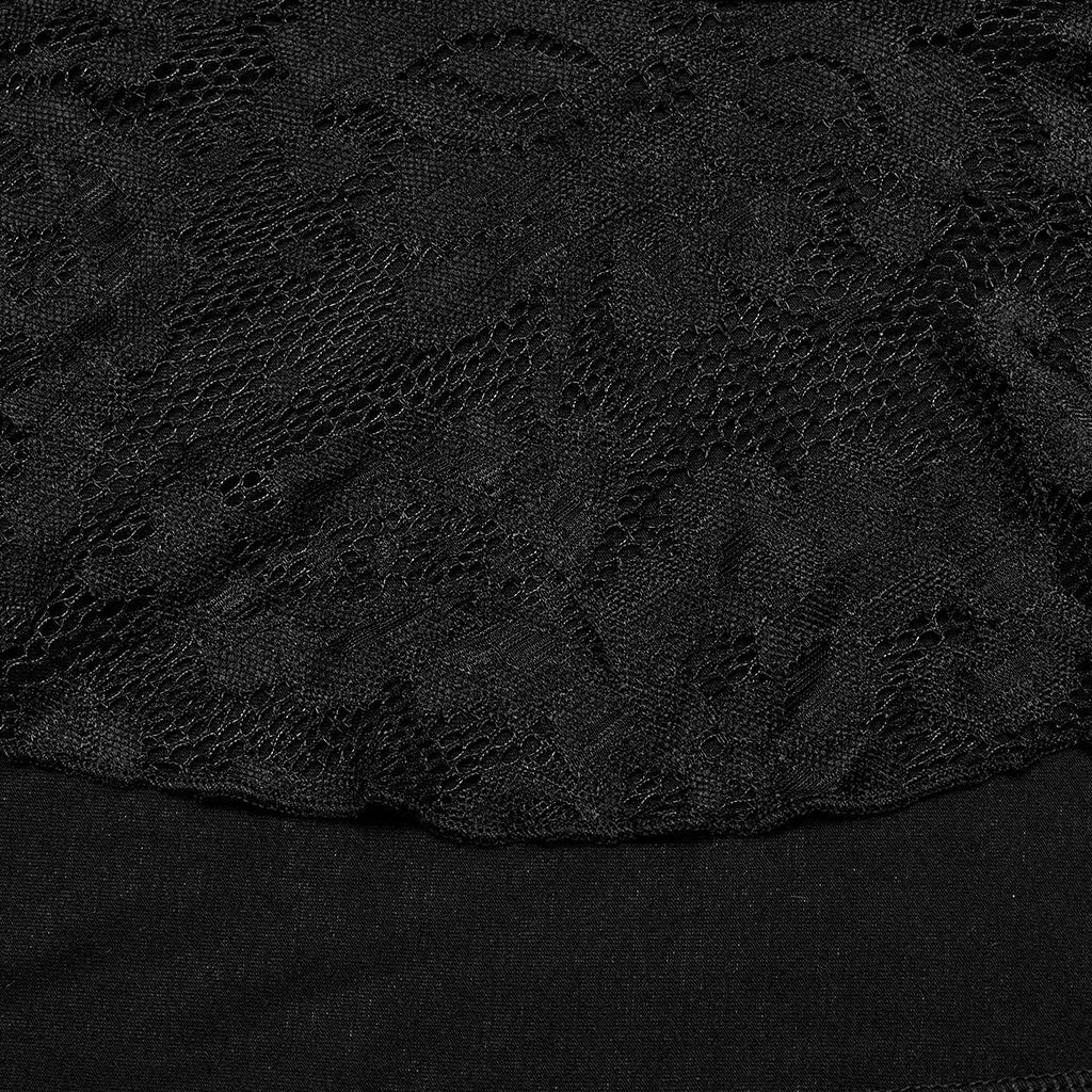 WQ-702BQF Elegant Lace-Up Gothic Skirt with Front Slit Details - Image 21