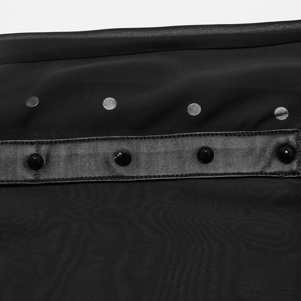 WQ-705BQF Sheer Gothic Skirt with Belted High-Waist Overlay - Image 30