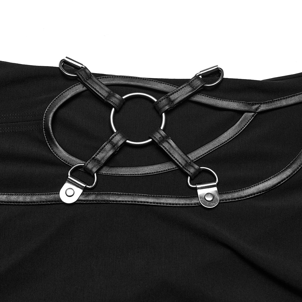 WQ-714LQF Gothic Strappy Lace-Up Punk Dress with Side Slits - Image 17