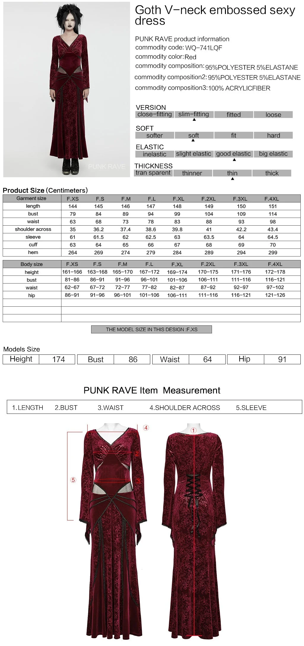 WQ-741LQF Gothic Velvet V-Neck Lace-Up Maxi Dress - Image 21