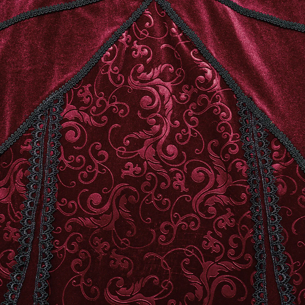 WQ-741LQF Gothic Velvet V-Neck Lace-Up Maxi Dress - Image 8