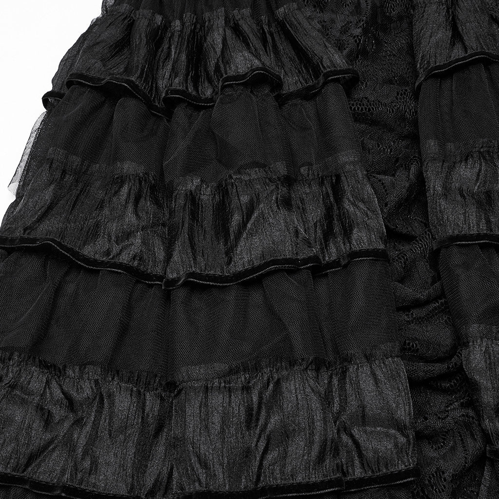 WQ-754LQF Victorian Layered Gothic Dress Off-Shoulder Lace Trimmed Gown - Image 38