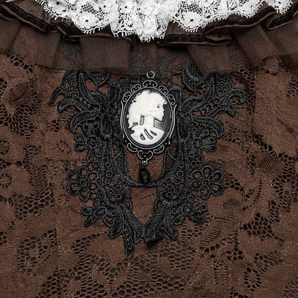 WQ-754LQF Victorian Layered Gothic Dress Off-Shoulder Lace Trimmed Gown - Image 47