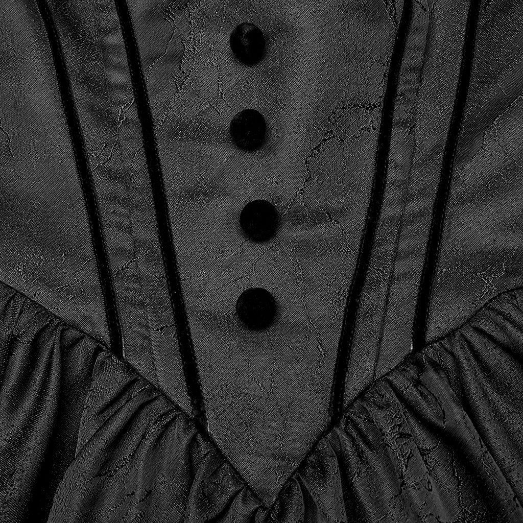 WQ-757LQF Elegant Black Off-Shoulder Gothic Dress With Lace Corset - Image 8